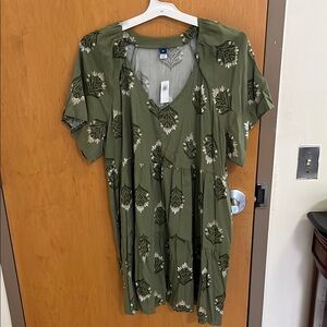 Green Floral Women's Dress